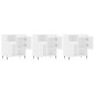 vidaXL Aparadores 3 uds madera contrachapada blanco brillo vidaXL Aparadores 3 uds madera contrachapada blanco brillo