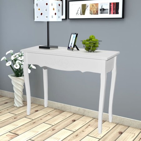 vidaXL Mesa consola de tocador blanco