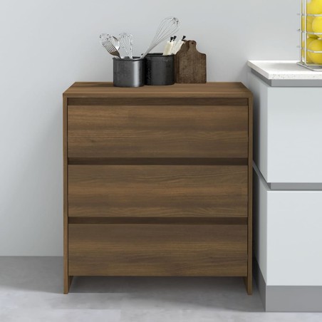 vidaXL Aparador de madera contrachapada marrón roble 70x41x75 cm