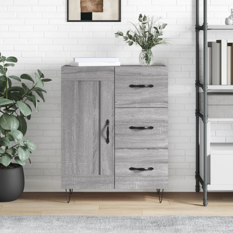vidaXL Aparador de madera de ingeniería gris Sonoma 69,5x34x90 cm vidaXL Aparador de madera de ingeniería gris Sonoma 69,5x34x90 cm