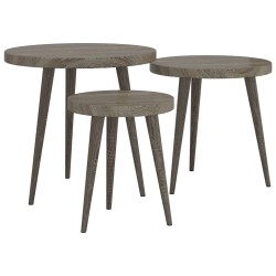 vidaXL Juego de mesitas auxiliares 3 piezas MDF y hierro gris
