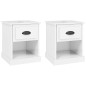 vidaXL Mesitas de noche 2 uds madera blanco brillante 39x39x47,5 cm vidaXL Mesitas de noche 2 uds madera blanco brillante 39x39x47,5 cm