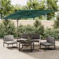 vidaXL Sombrilla colgante de doble techo verde 300x300 cm vidaXL Sombrilla colgante de doble techo verde 300x300 cm
