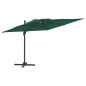 vidaXL Sombrilla colgante de doble techo verde 300x300 cm vidaXL Sombrilla colgante de doble techo verde 300x300 cm