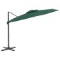 vidaXL Sombrilla colgante de doble techo verde 300x300 cm vidaXL Sombrilla colgante de doble techo verde 300x300 cm