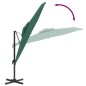 vidaXL Sombrilla colgante de doble techo verde 300x300 cm vidaXL Sombrilla colgante de doble techo verde 300x300 cm