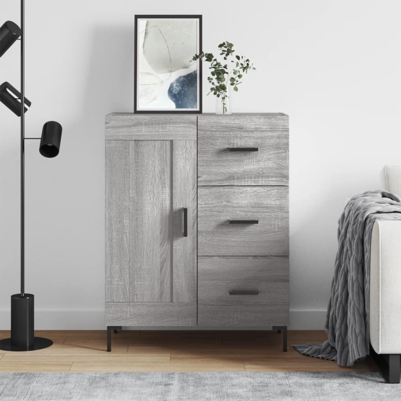 vidaXL Aparador de madera de ingeniería gris Sonoma 69,5x34x90 cm vidaXL Aparador de madera de ingeniería gris Sonoma 69,5x34x90 cm