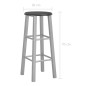 vidaXL Set mesa y sillas altas de cocina 3 piezas madera y acero negro vidaXL Set mesa y sillas altas de cocina 3 piezas madera y acero negro