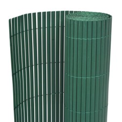 vidaXL Valla de jardín de doble cara PVC verde 90x500 cm