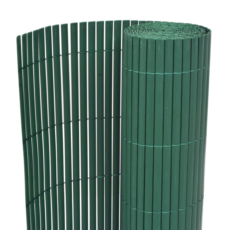 vidaXL Valla de jardín de doble cara PVC verde 90x500 cm vidaXL Valla de jardín de doble cara PVC verde 90x500 cm