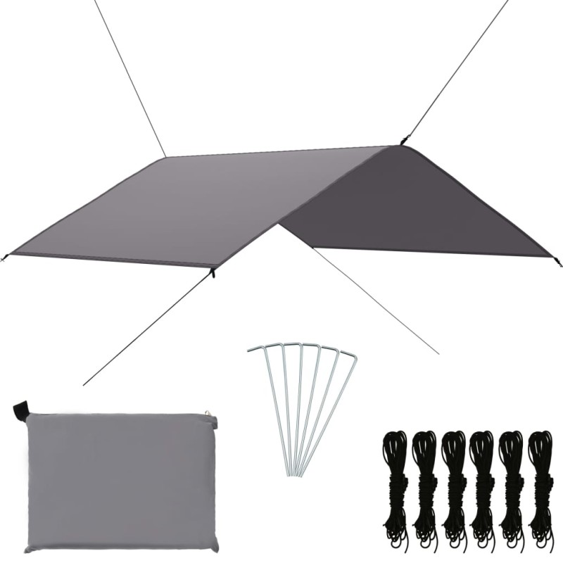 vidaXL Lona de exterior gris 4x4 m vidaXL Lona de exterior gris 4x4 m