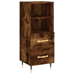 vidaXL Aparador madera de ingeniería roble ahumado 34,5x34x90 cm