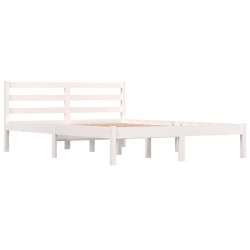vidaXL Estructura de cama madera maciza de pino blanco 135x190 cm