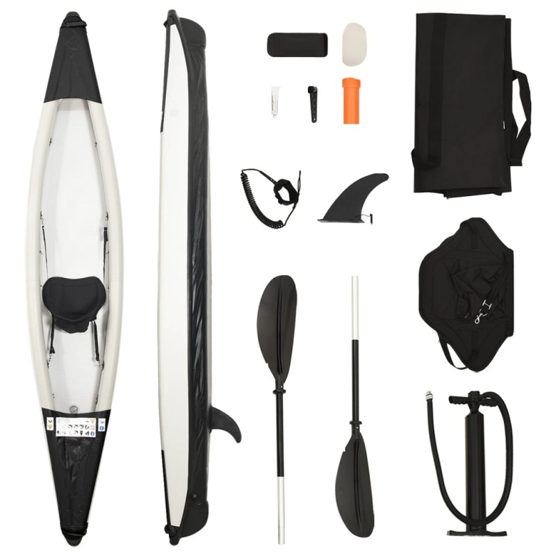 vidaXL Kayak inflable poliéster negro 375x72x31 cm vidaXL Kayak inflable poliéster negro 375x72x31 cm