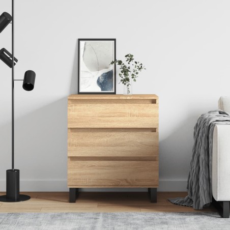 vidaXL Aparador de madera contrachapada roble Sonoma 60x35x70 cm