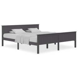 vidaXL Estructura de cama madera maciza de pino gris 180x200 cm