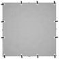 vidaXL Perrera de acero plateado 10x110x110 cm