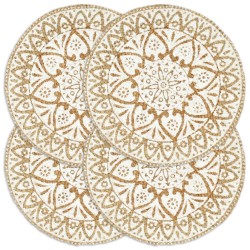 vidaXL Mantel individual 4 unidades redondo yute blanco 38 cm