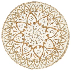 vidaXL Mantel individual 4 unidades redondo yute blanco 38 cm