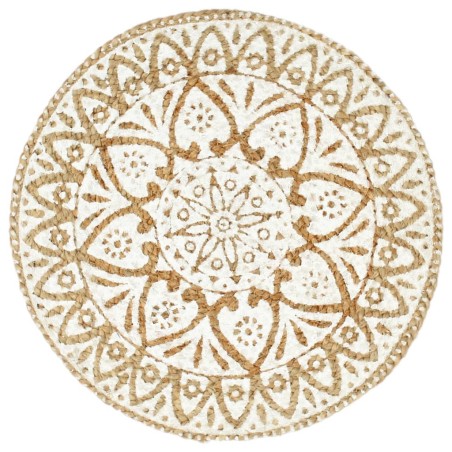 vidaXL Mantel individual 4 unidades redondo yute blanco 38 cm