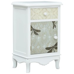 vidaXL Mesita de noche de MDF blanca y gris 40x30x62 cm