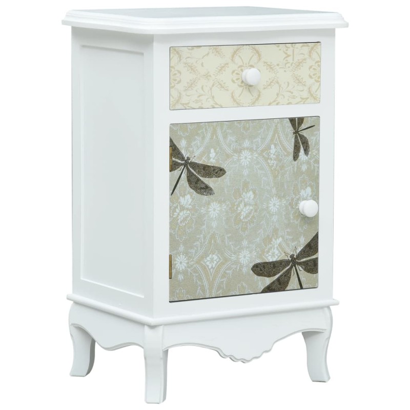 vidaXL Mesita de noche de MDF blanca y gris 40x30x62 cm vidaXL Mesita de noche de MDF blanca y gris 40x30x62 cm