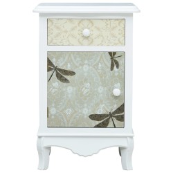 vidaXL Mesita de noche de MDF blanca y gris 40x30x62 cm