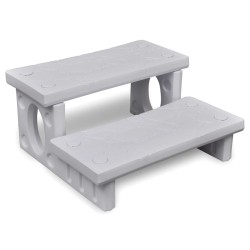 vidaXL Escalones para bañera de hidromasaje blanco