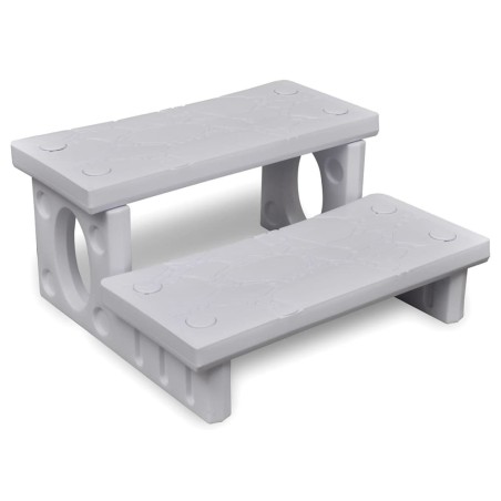 vidaXL Escalones para bañera de hidromasaje blanco