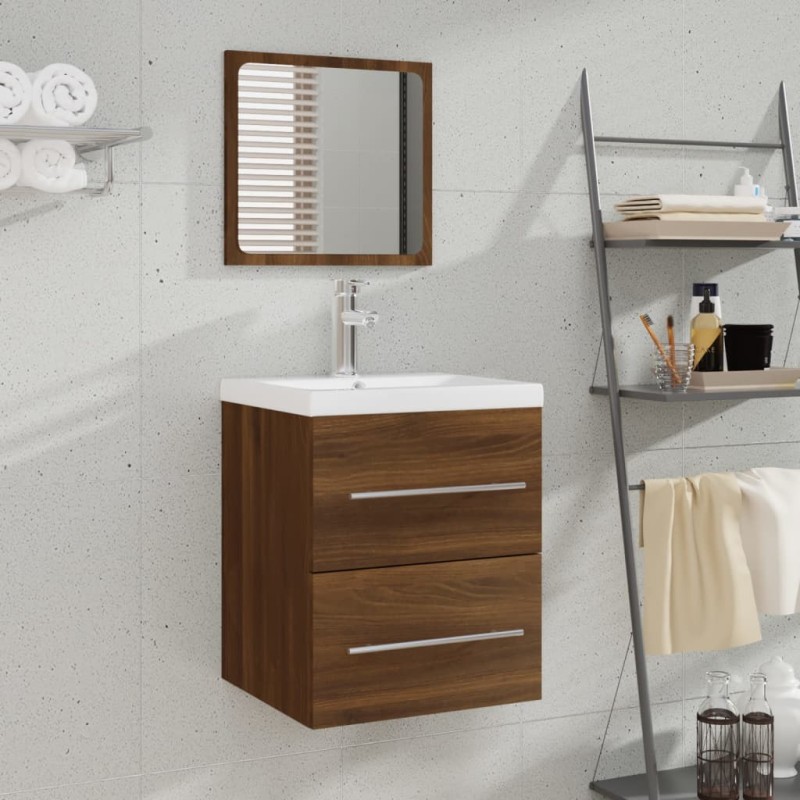 vidaXL Armario de baño con espejo marrón roble 41x38,5x48 cm vidaXL Armario de baño con espejo marrón roble 41x38,5x48 cm