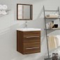 vidaXL Armario de baño con espejo marrón roble 41x38,5x48 cm vidaXL Armario de baño con espejo marrón roble 41x38,5x48 cm