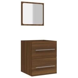 vidaXL Armario de baño con espejo marrón roble 41x38,5x48 cm 