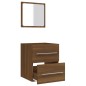 vidaXL Armario de baño con espejo marrón roble 41x38,5x48 cm vidaXL Armario de baño con espejo marrón roble 41x38,5x48 cm