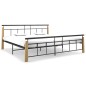 vidaXL Estructura de cama metal y madera maciza de roble 200x200 cm vidaXL Estructura de cama metal y madera maciza de roble 200x200 cm