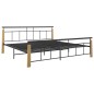 vidaXL Estructura de cama metal y madera maciza de roble 200x200 cm vidaXL Estructura de cama metal y madera maciza de roble 200x200 cm