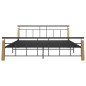 vidaXL Estructura de cama metal y madera maciza de roble 200x200 cm vidaXL Estructura de cama metal y madera maciza de roble 200x200 cm