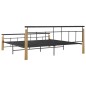 vidaXL Estructura de cama metal y madera maciza de roble 200x200 cm vidaXL Estructura de cama metal y madera maciza de roble 200x200 cm