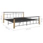 vidaXL Estructura de cama metal y madera maciza de roble 200x200 cm vidaXL Estructura de cama metal y madera maciza de roble 200x200 cm