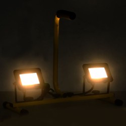 vidaXL Foco LED con asa 2x20 W blanco cálido