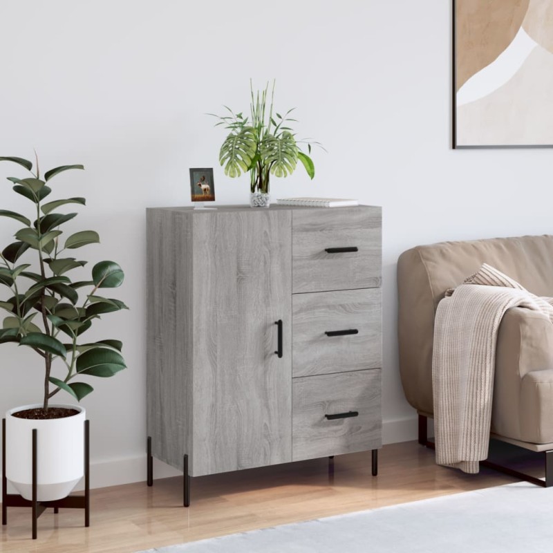 vidaXL Aparador de madera de ingeniería gris Sonoma 69,5x34x90 cm