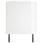 vidaXL Mesita de noche madera de ingeniería blanco brillo 40x35x47,5cm vidaXL Mesita de noche madera de ingeniería blanco brillo 40x35x47,5cm