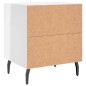 vidaXL Mesita de noche madera de ingeniería blanco brillo 40x35x47,5cm vidaXL Mesita de noche madera de ingeniería blanco brillo 40x35x47,5cm