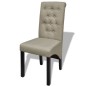 vidaXL Sillas de comedor 2 unidades de tela beige vidaXL Sillas de comedor 2 unidades de tela beige