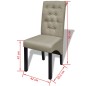 vidaXL Sillas de comedor 2 unidades de tela beige vidaXL Sillas de comedor 2 unidades de tela beige