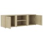 vidaXL Mueble de TV madera contrachapada color roble 120x34x37 cm