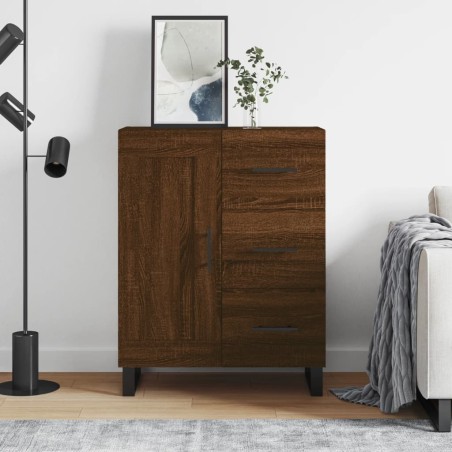 vidaXL Aparador de madera de ingeniería marrón roble 69,5x34x90 cm