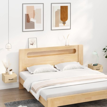 vidaXL Mesitas de noche de pared 2 uds color roble Sonoma 35x35x20 cm  