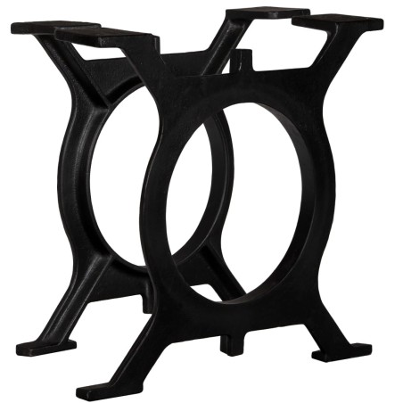 vidaXL Patas de mesa de comedor en O hierro fundido 2 unidades