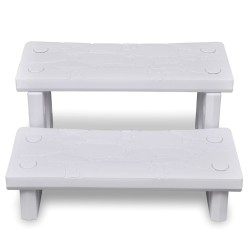 vidaXL Escalones para bañera de hidromasaje blanco
