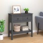 vidaXL Mesa consola de madera maciza de pino gris 75x35x75 cm vidaXL Mesa consola de madera maciza de pino gris 75x35x75 cm